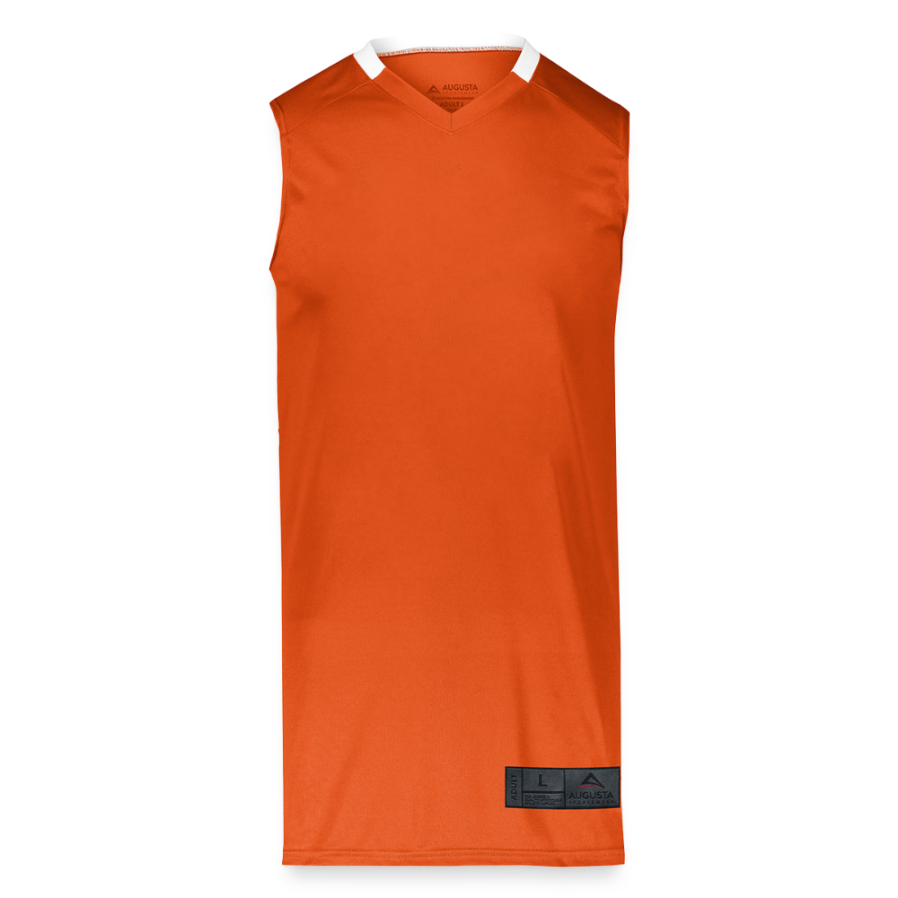 Adult Step-Back Basketball Jersey - orange/white