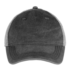 Pigment Dyed Trucker Hat - washed black / silver