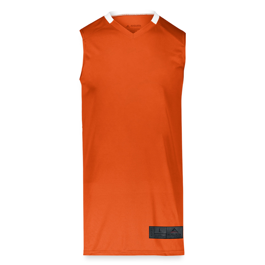 Adult Step-Back Basketball Jersey - orange/white