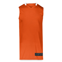 Adult Step-Back Basketball Jersey - orange/white