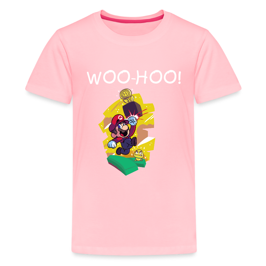 Kids' Premium T-Shirt- Mario - pink