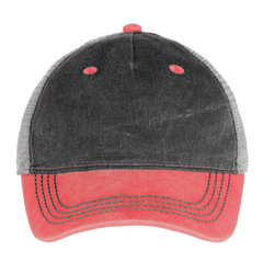 Pigment Dyed Trucker Hat - washed red / silver