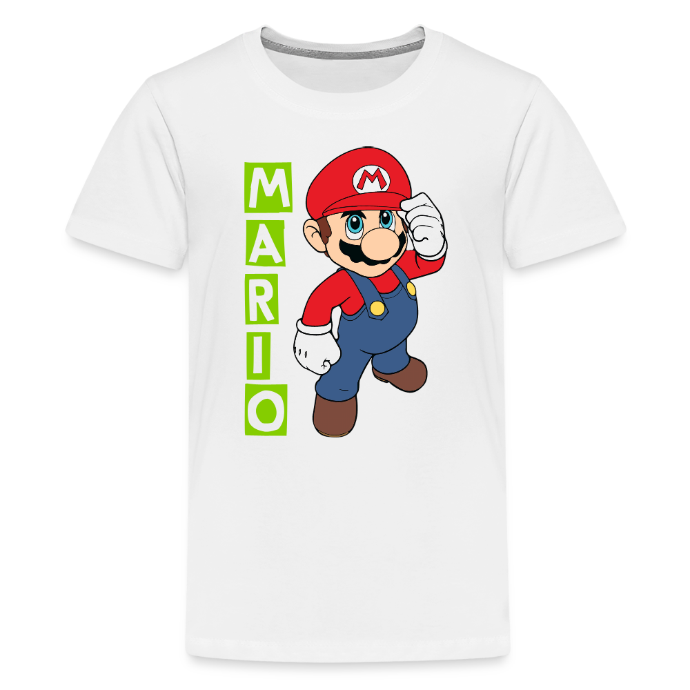 Kids' Premium T-Shirt-mario - white