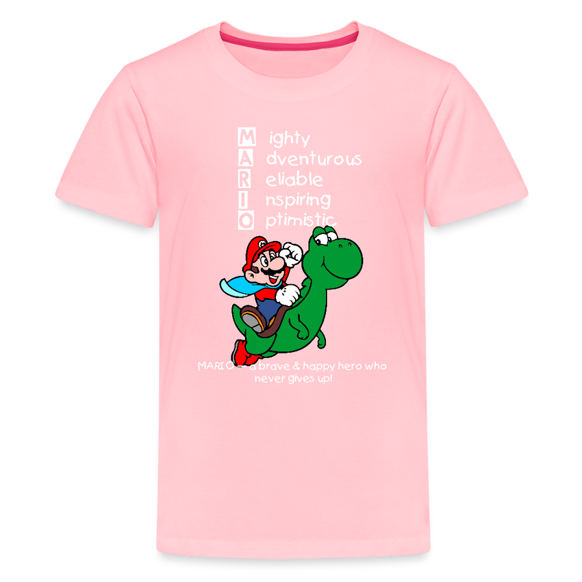 Kids' Premium T-Shirt- Mario - pink