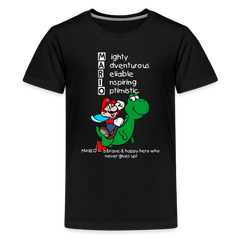 Kids' Premium T-Shirt- Mario - black
