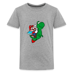 Kids' Premium T-Shirt- Mario - heather gray