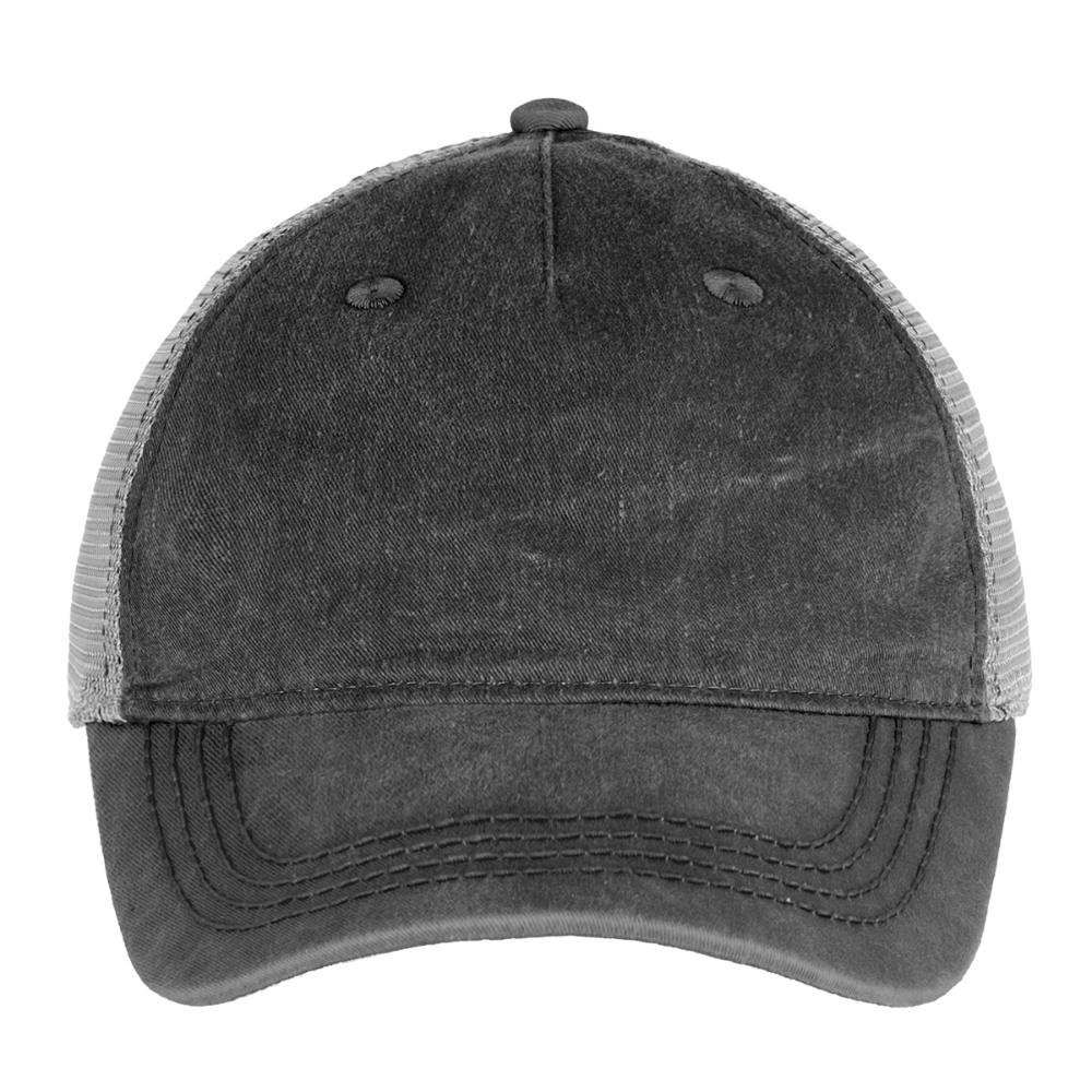 Pigment Dyed Trucker Hat - washed black / silver