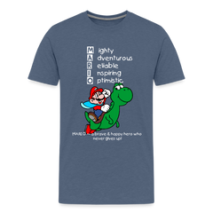 Kids' Premium T-Shirt- Mario - heather blue
