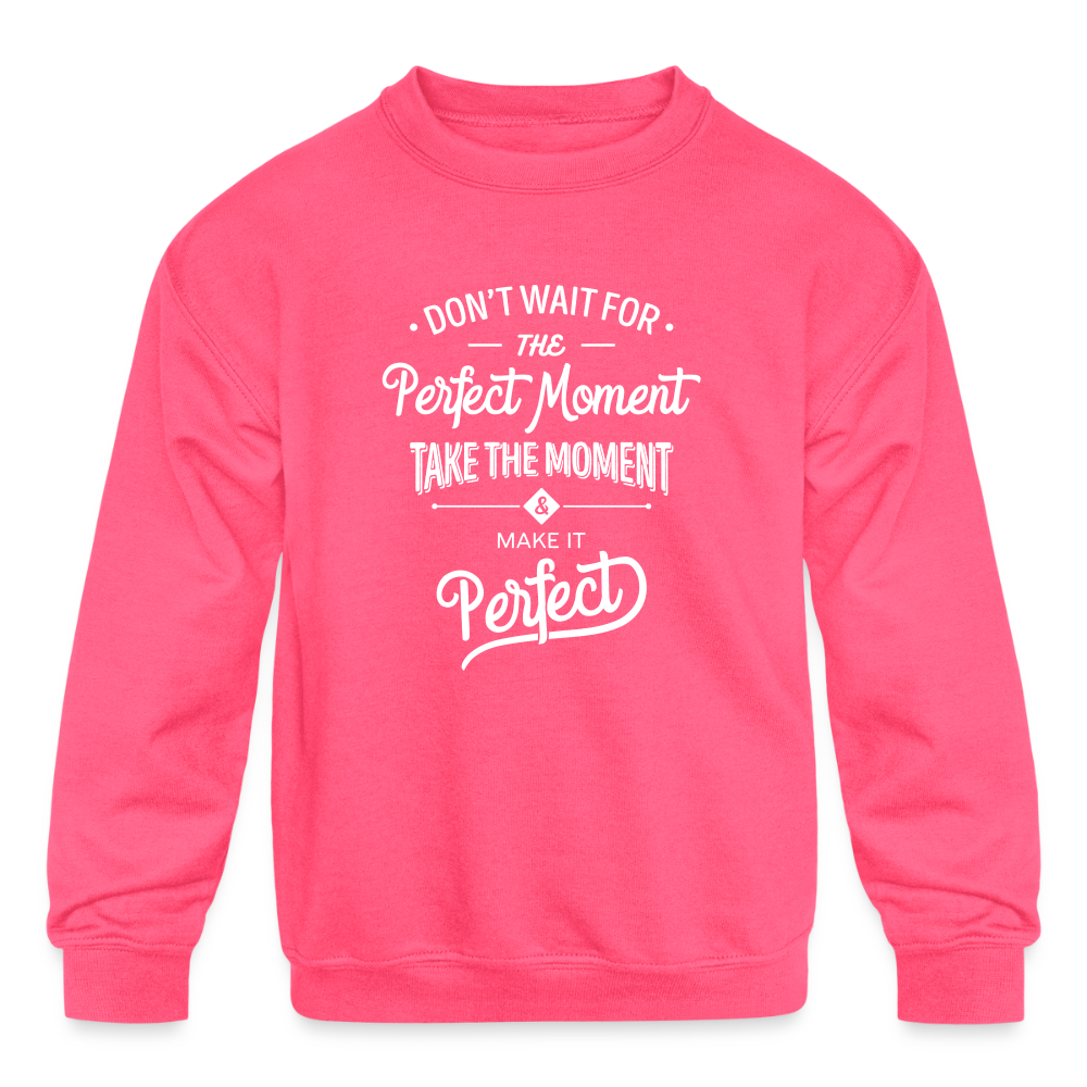 Kids' Crewneck Sweatshirt - neon pink