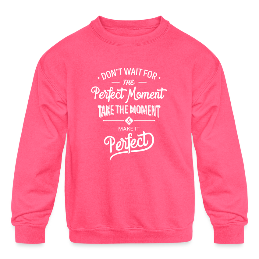Kids' Crewneck Sweatshirt - neon pink