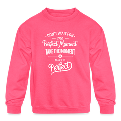 Kids' Crewneck Sweatshirt - neon pink