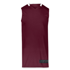 Adult Step-Back Basketball Jersey - maroon/white