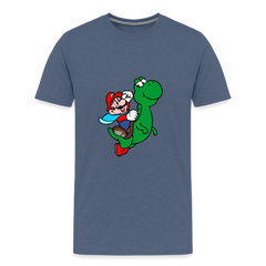 Kids' Premium T-Shirt- Mario - heather blue