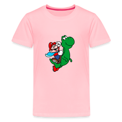 Kids' Premium T-Shirt- Mario - pink