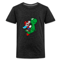 Kids' Premium T-Shirt- Mario - charcoal grey