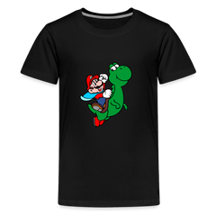 Kids' Premium T-Shirt- Mario - black