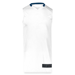 Adult Step-Back Basketball Jersey - white/navy