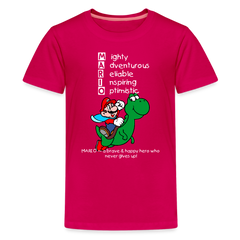 Kids' Premium T-Shirt- Mario - dark pink