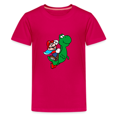 Kids' Premium T-Shirt- Mario - dark pink